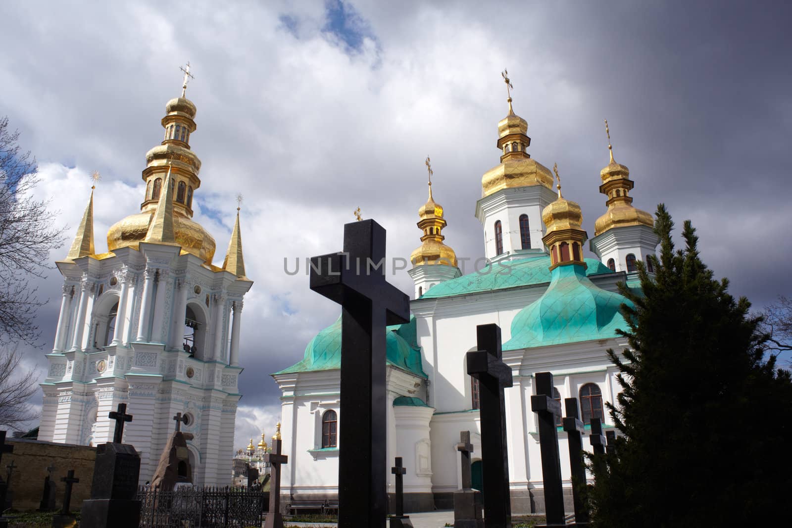 View of Pechersk Lavra cemetary in Kiev, Ukraine