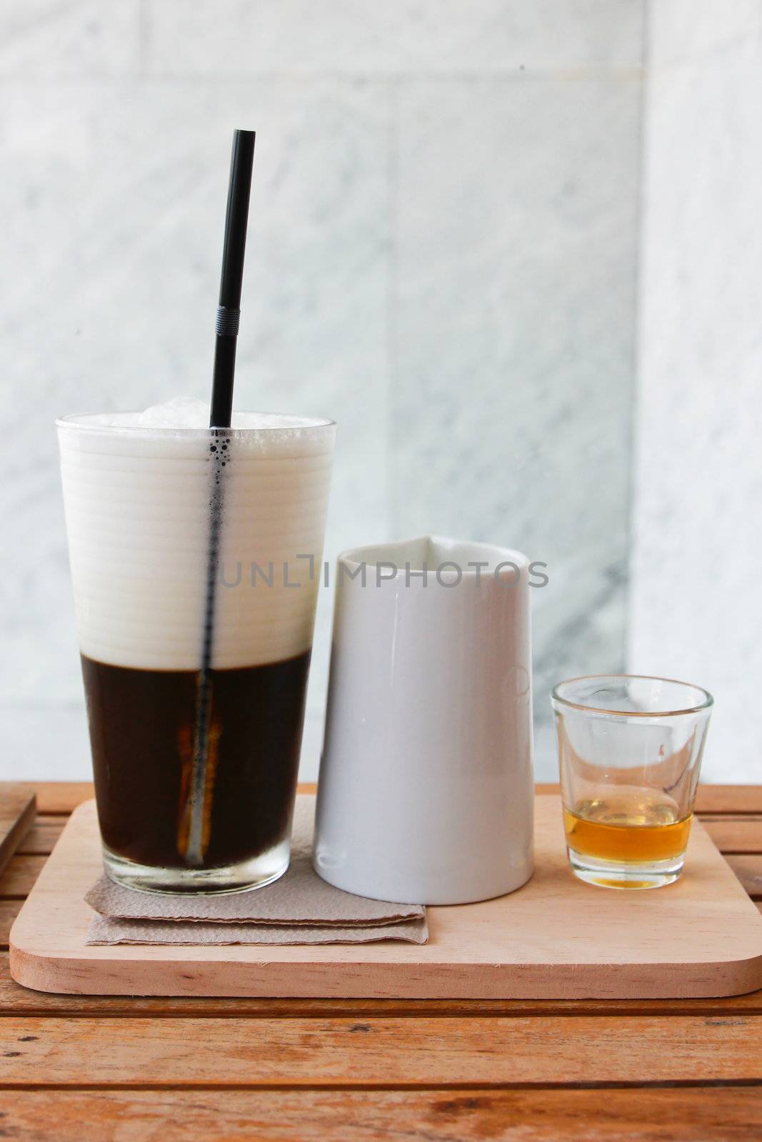 Jelly coffee for drink with milk and syrup by nuchylee