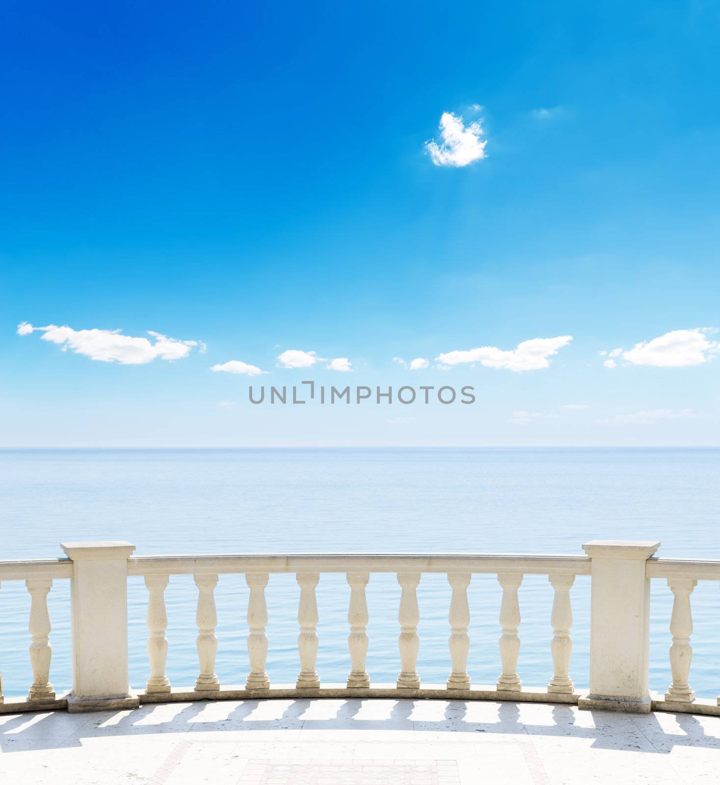 View of the sea from a hotel terrace