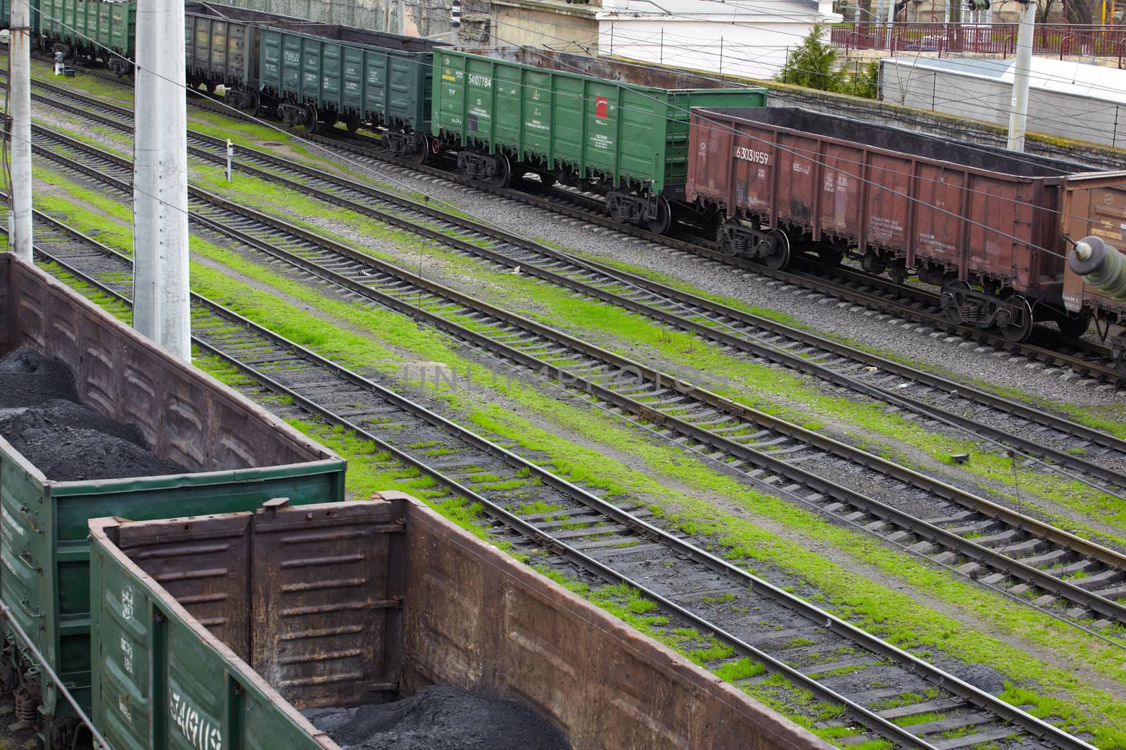 Photo of Goods wagons with coal dust, Odessa railway station