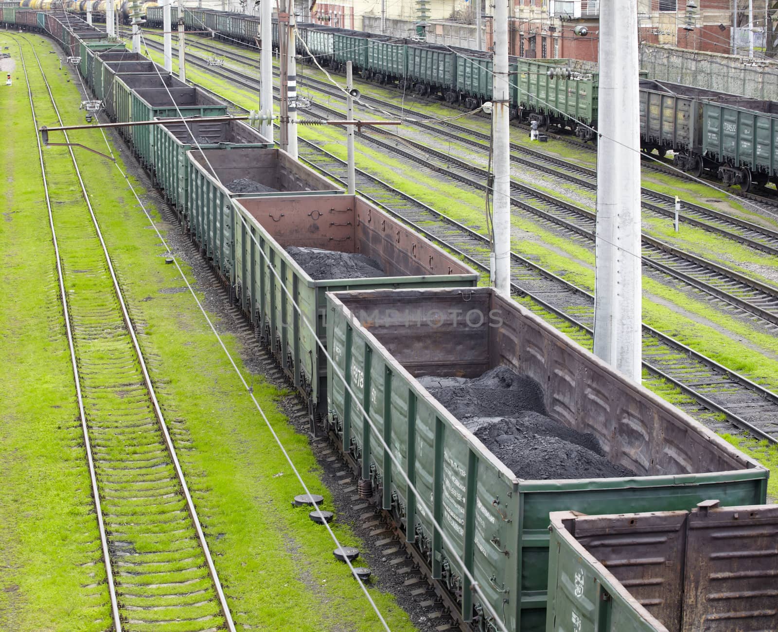 Photo of Goods wagons with coal dust, Odessa railway station