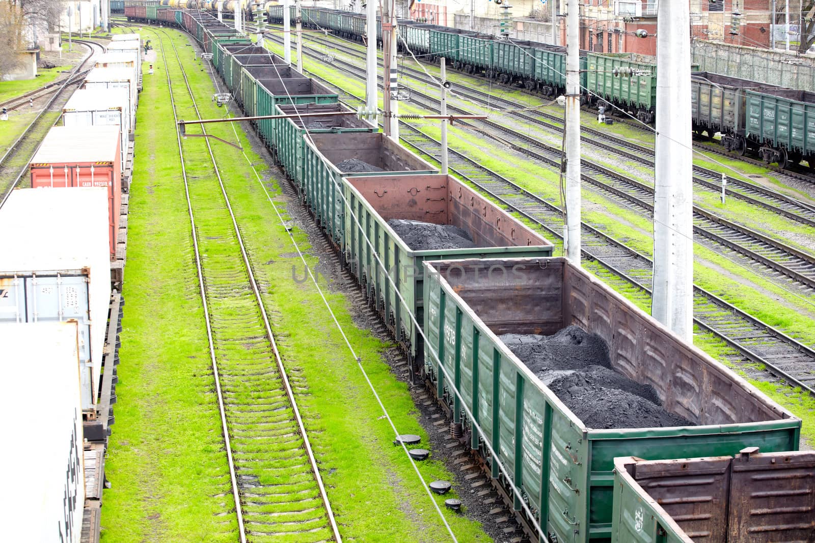 Photo of Goods wagons with coal dust, Odessa railway station