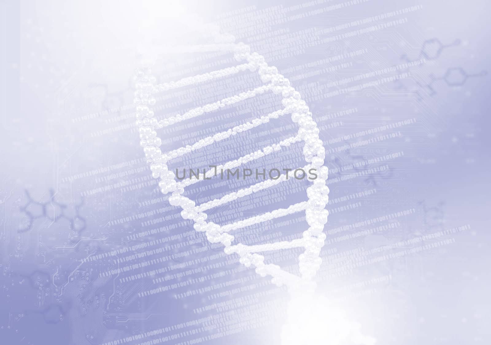 DNA helix against the colored background, scientific conceptual background