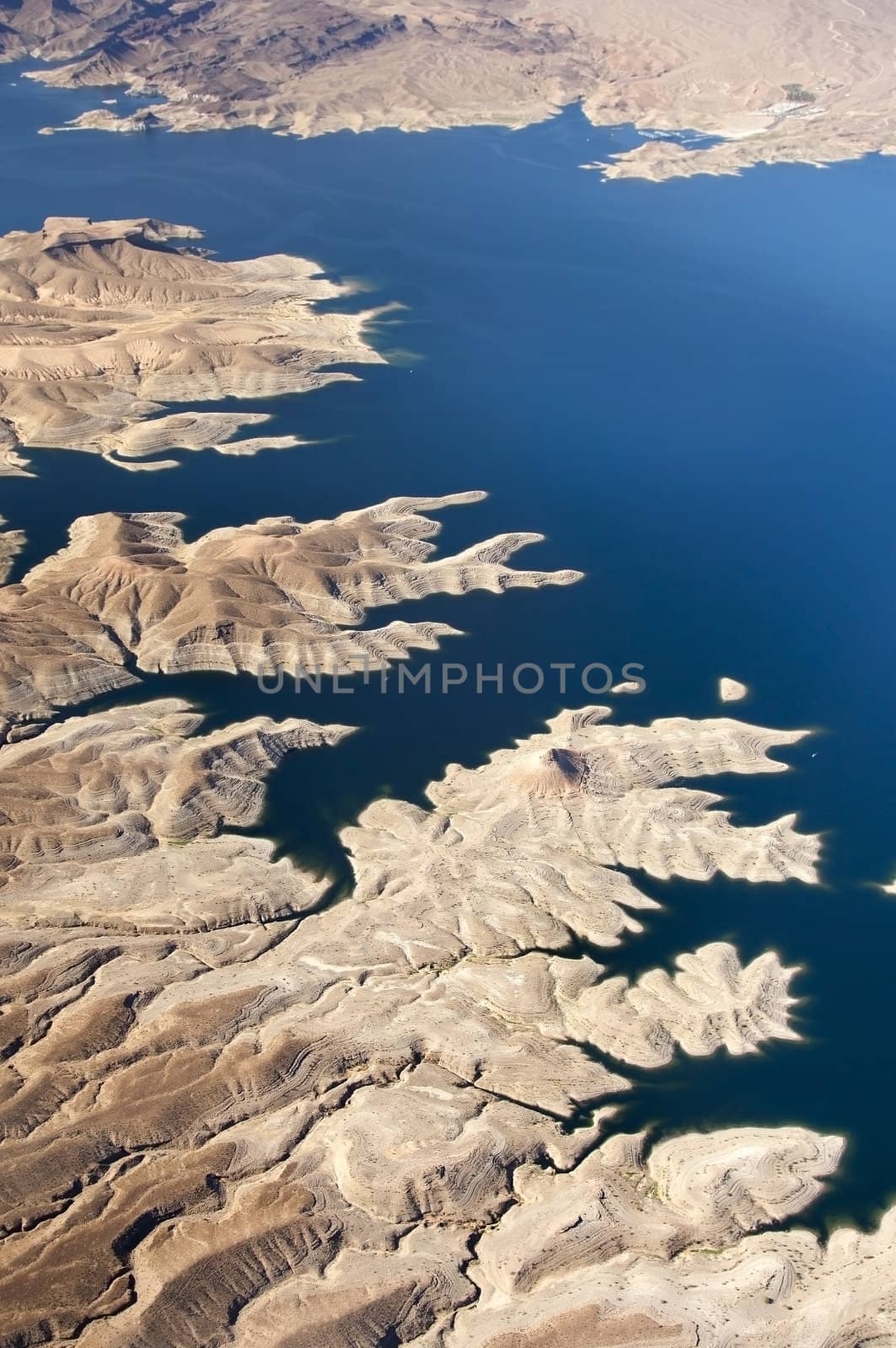 Aerial view of the Colorado River and Lake Mead by irisphoto4
