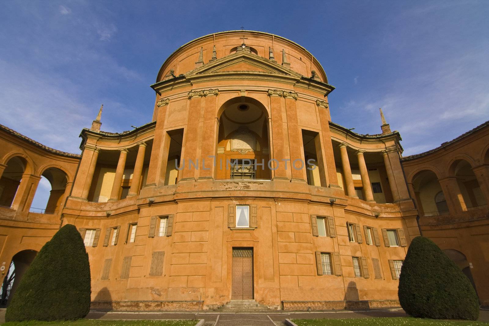 Sunset view of the famous landmark in Bologna (Emilia Romagna, Italy).