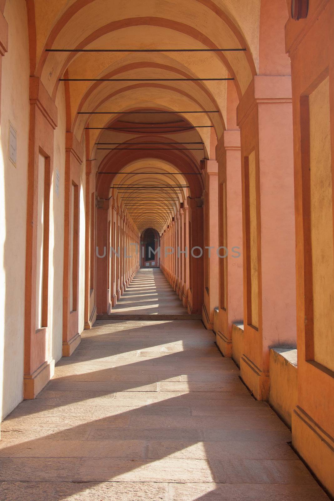 San Luca arcade is the longest porch in the world. Bologna, Italy