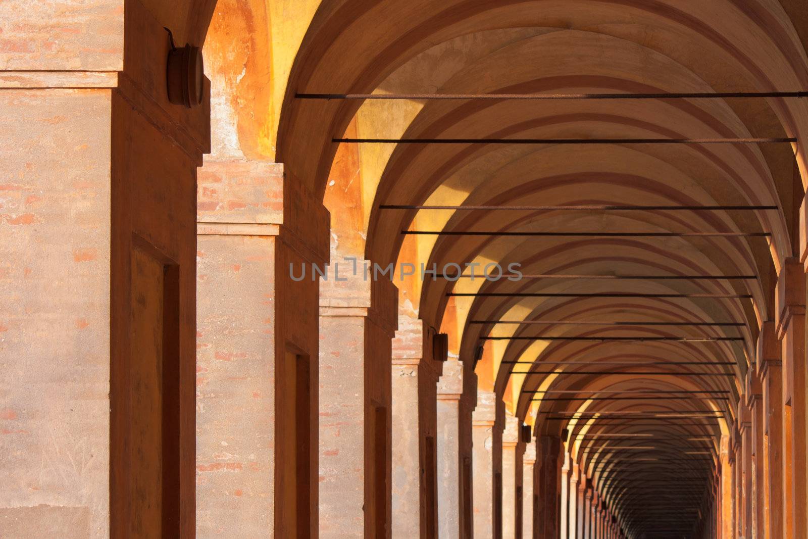 San Luca arcade is the longest porch in the world. Bologna, Italy