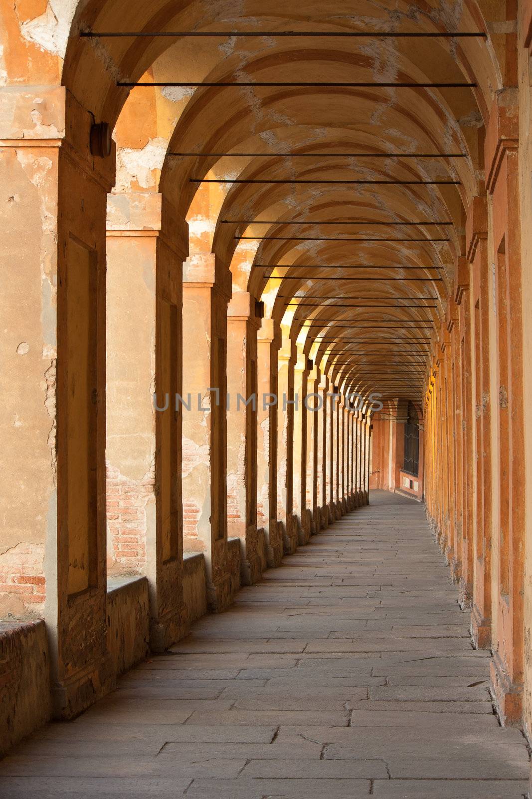 San Luca arcade is the longest porch in the world. Bologna, Italy