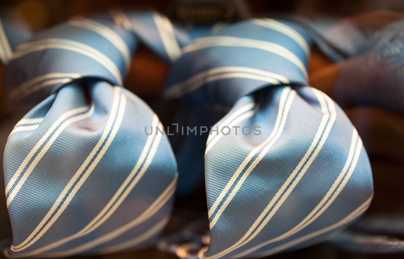 Photo of italian striped ties in the shop