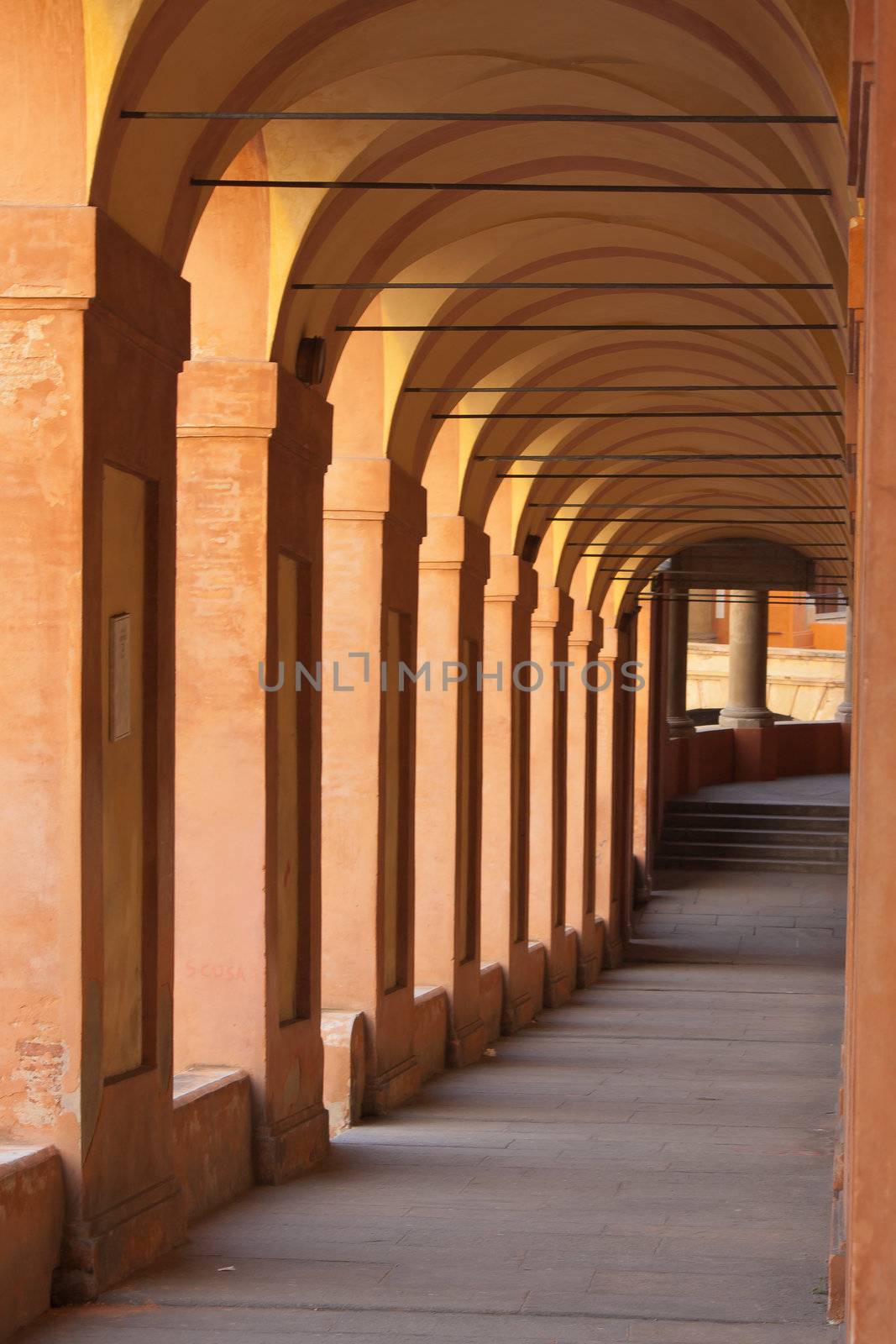 San Luca arcade is the longest porch in the world. Bologna, Italy
