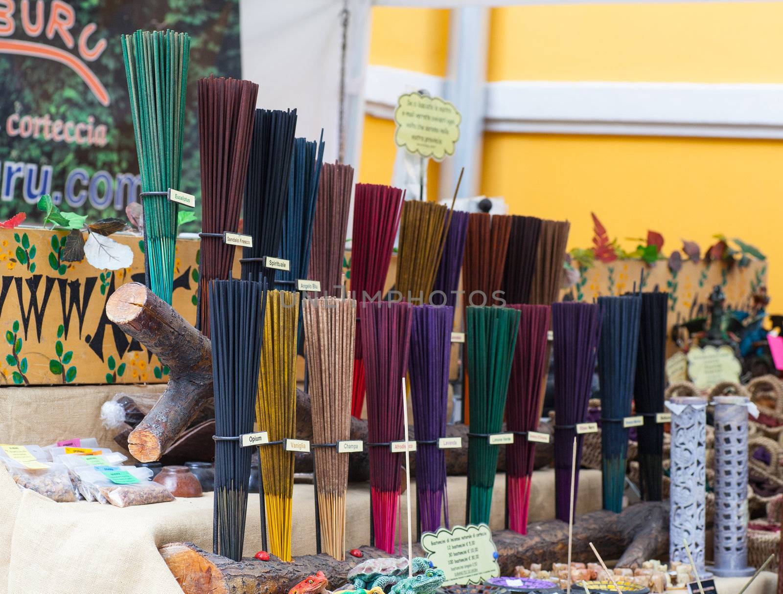 A lot of various scented Incense sticks