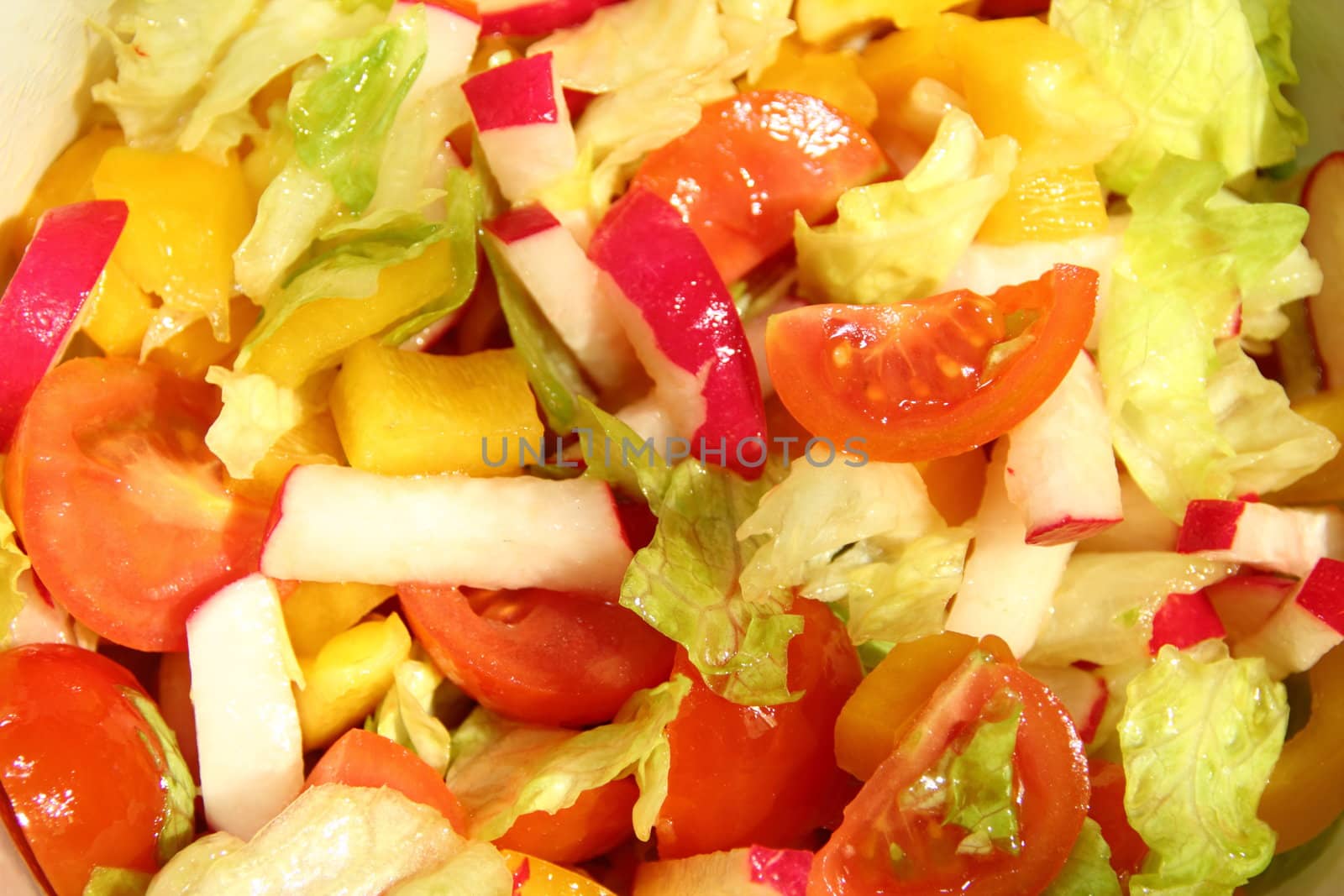 Bright salad. Diet food. background