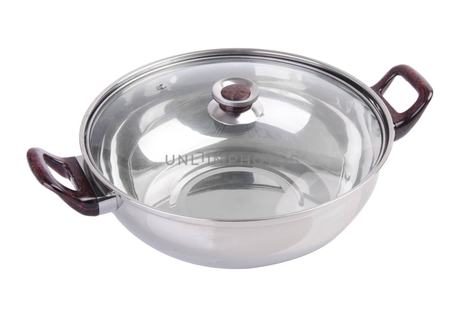 pan. stainless pan isolated on white background