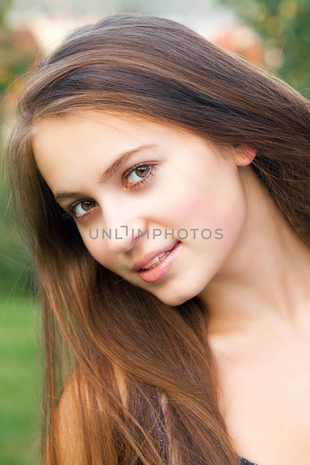 portrait of beautiful  teenager woman  outdoor