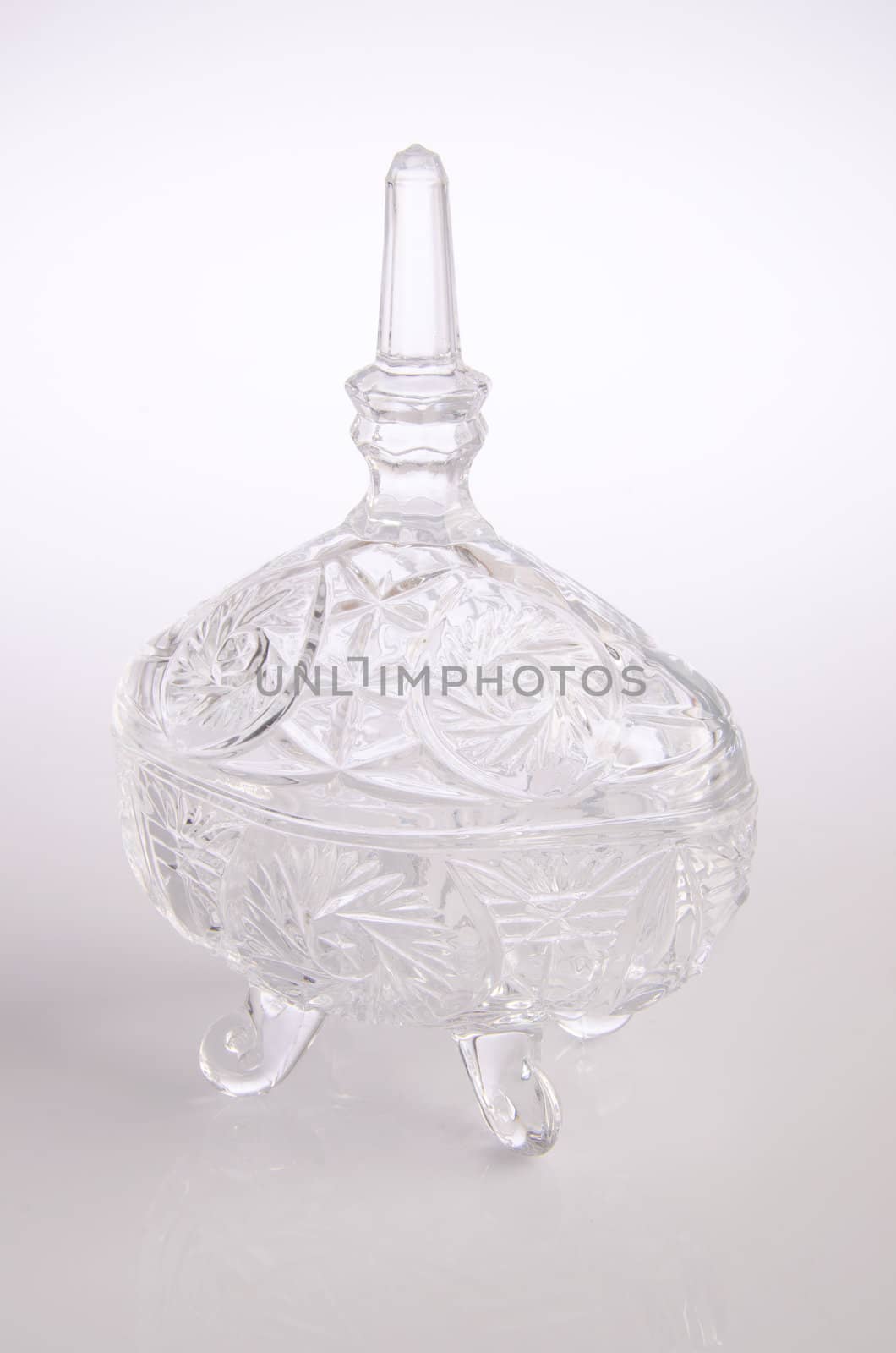 crystal glass bowl on the background