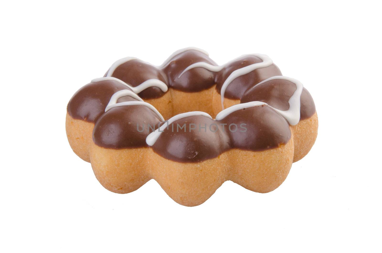 donuts, chocolate donuts on background