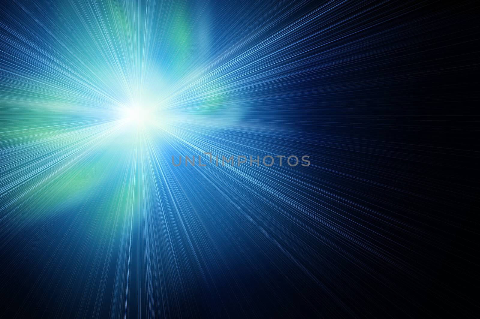 fantastic shining in space. Blue and Green tint.