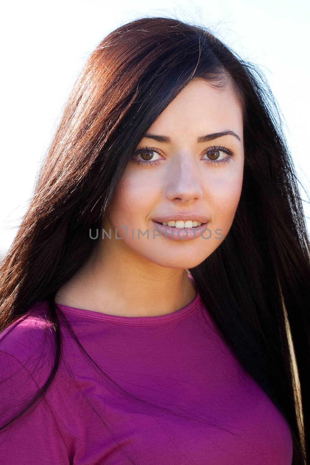 portrait of beautiful  teenager woman  outdoor