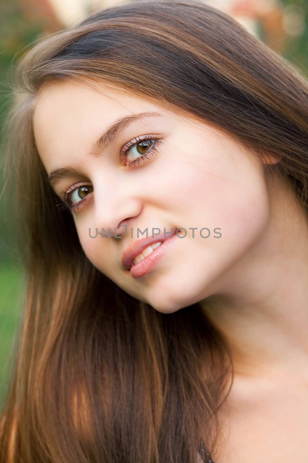 portrait of beautiful  teenager woman  outdoor