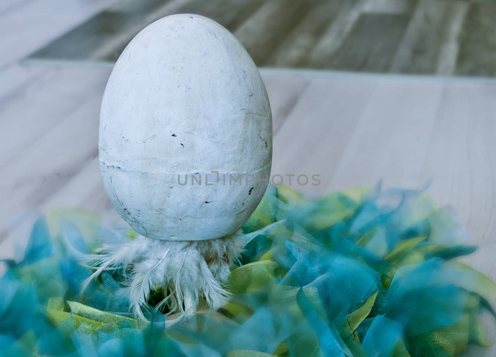 easter egg with feather
