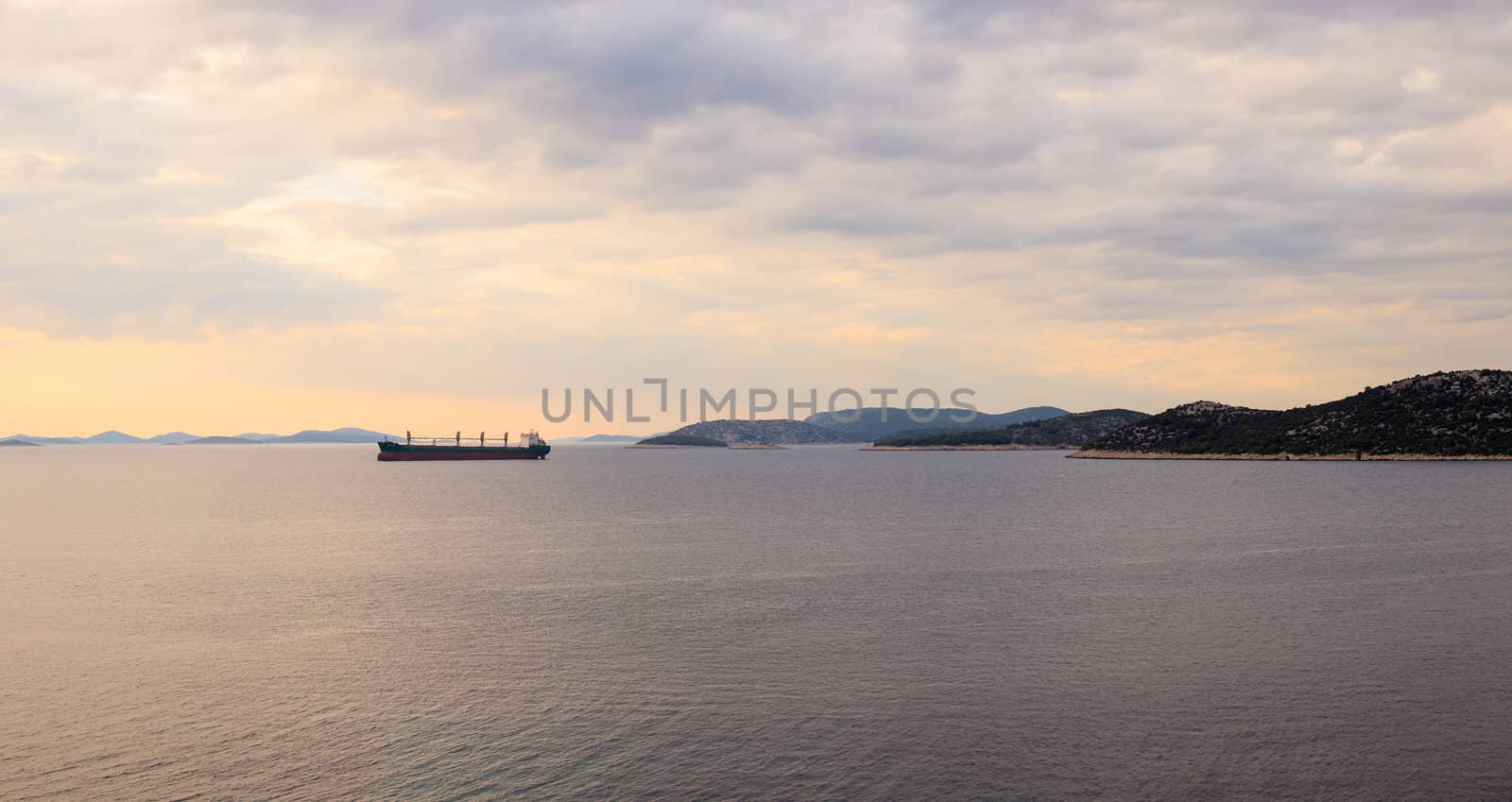 View of ship in the Croatian sea