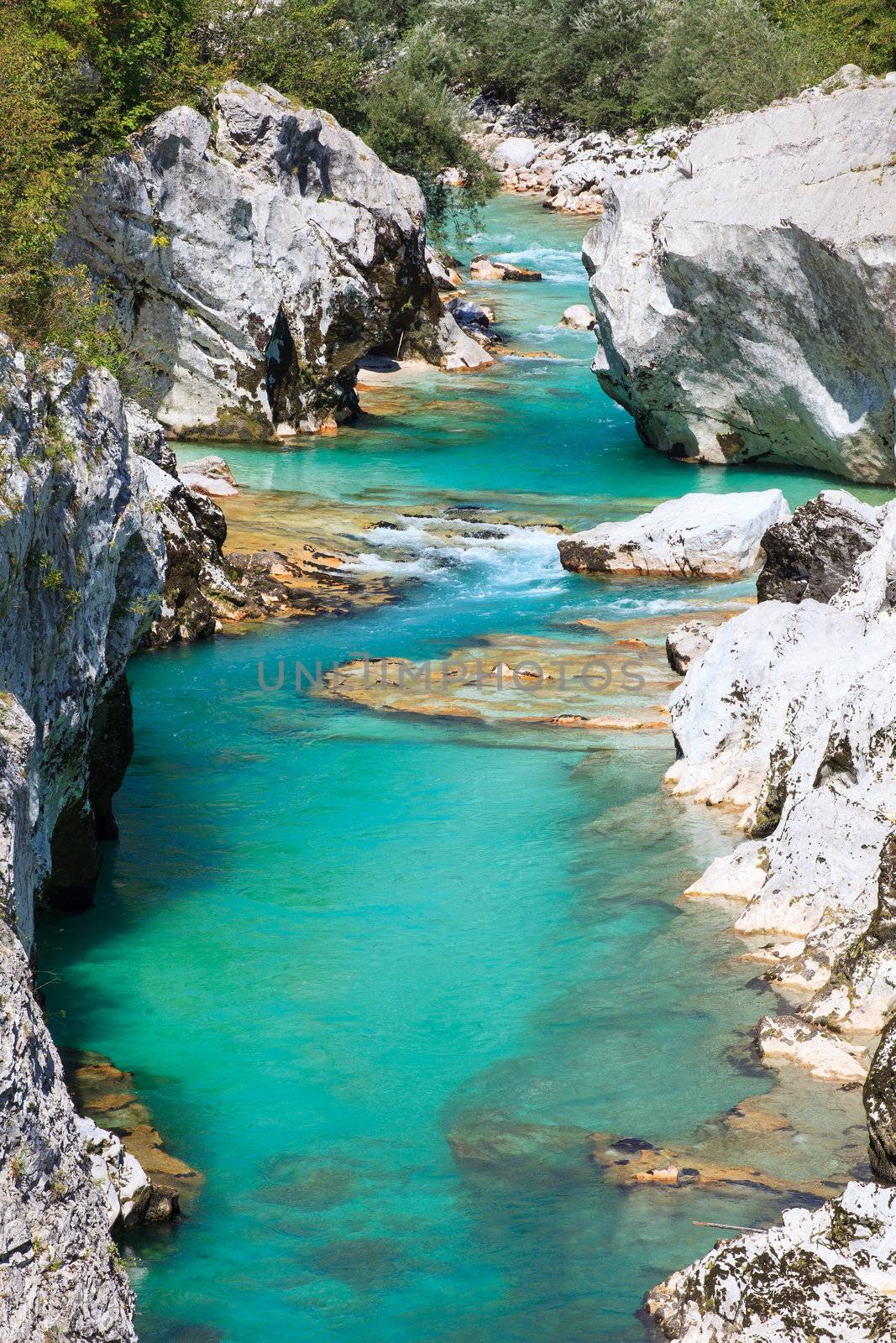 View of Soca river in Slovenia, Europe