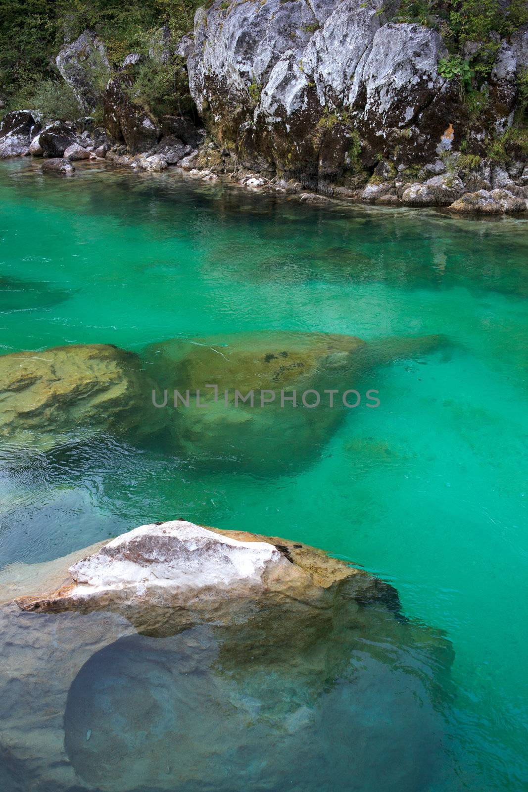 View of Soca river in Slovenia, Europe