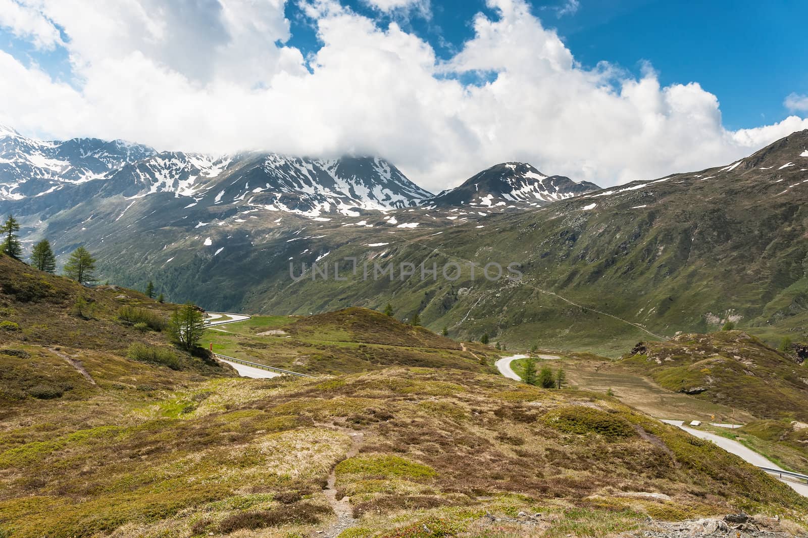 Panoramic view on Simplon Pass, Switzerland