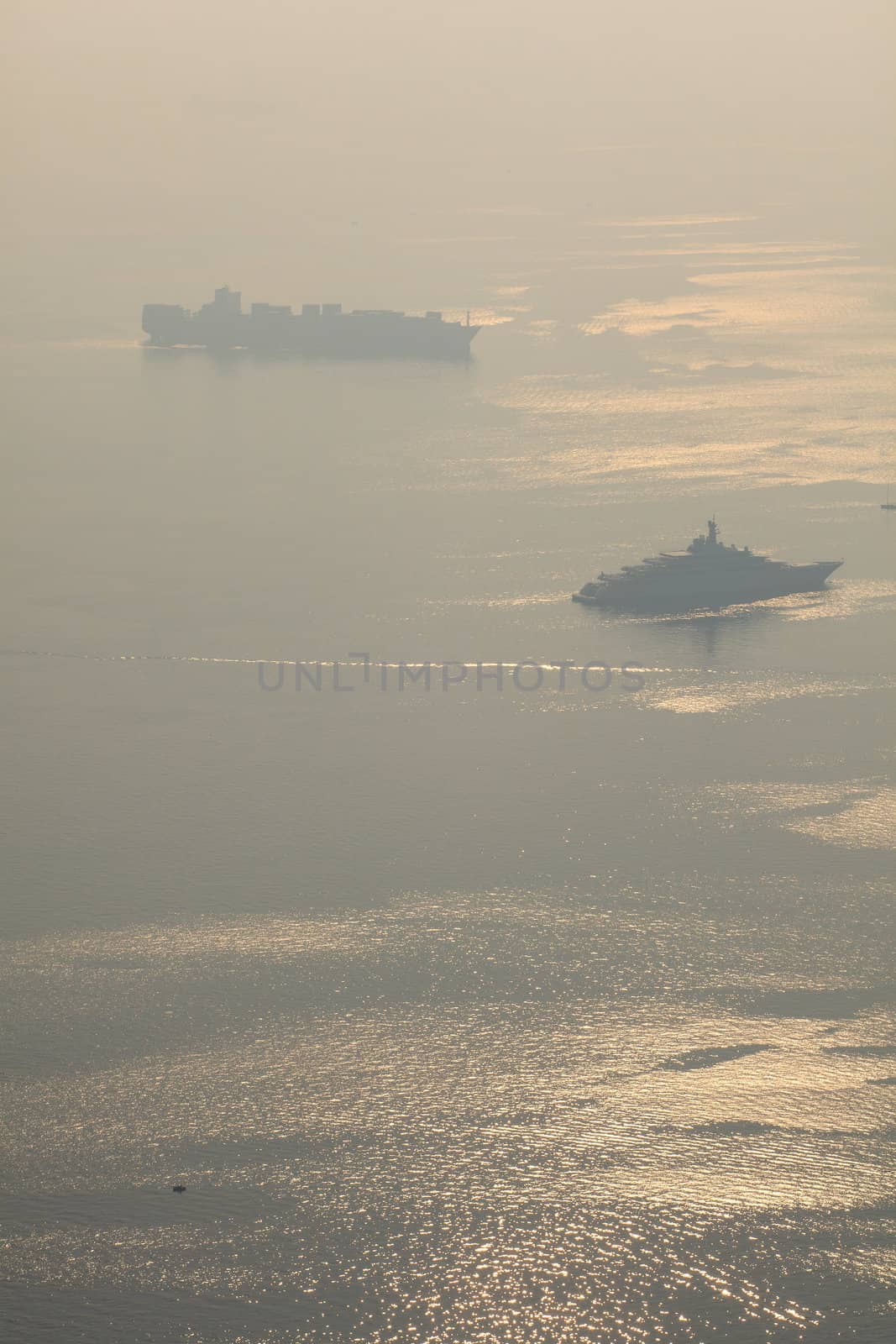 Ships on the adriatic sea in Trieste