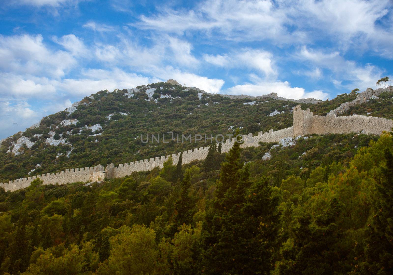 View of the Walls of Ston in Croatia