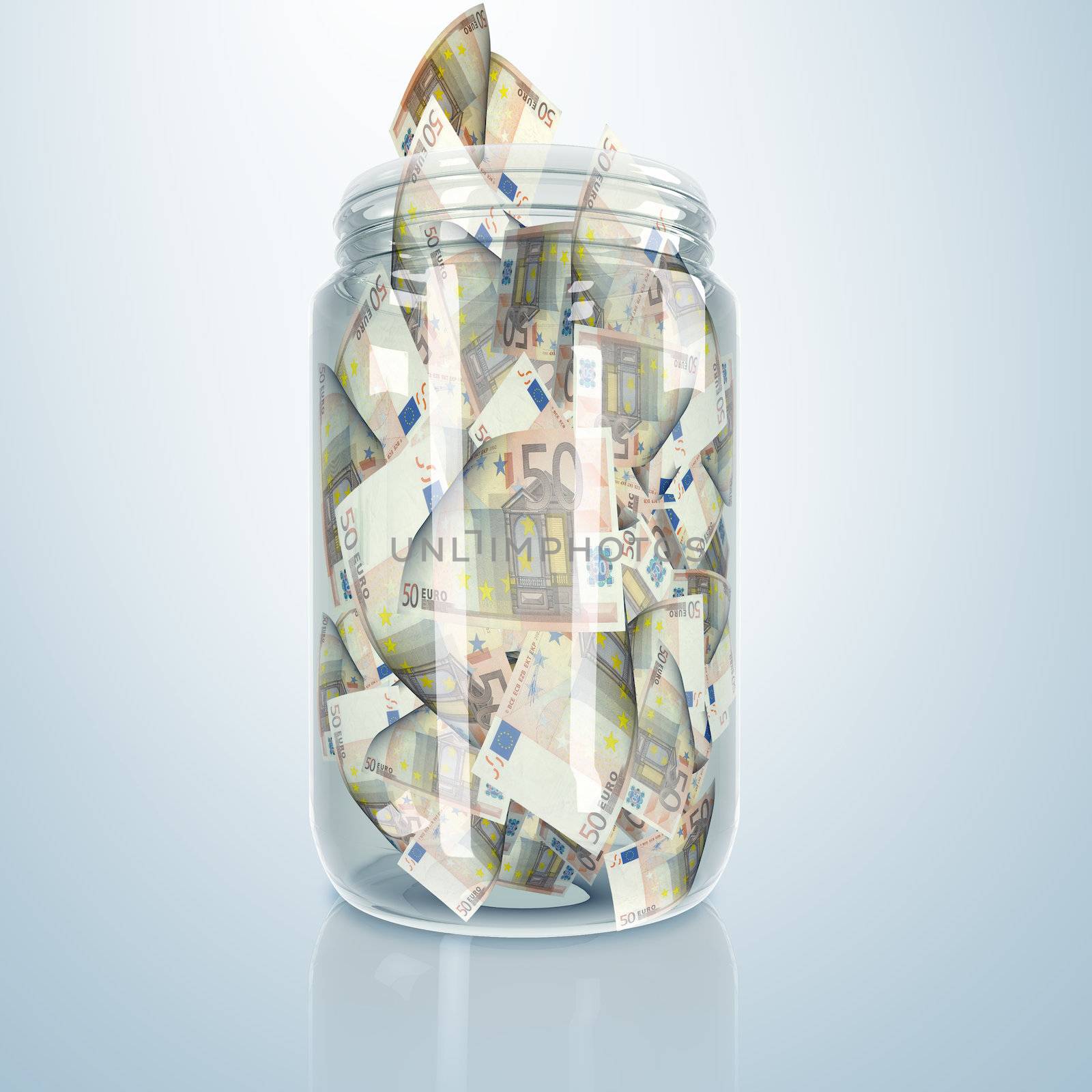 Glass jar with money by sergey_nivens