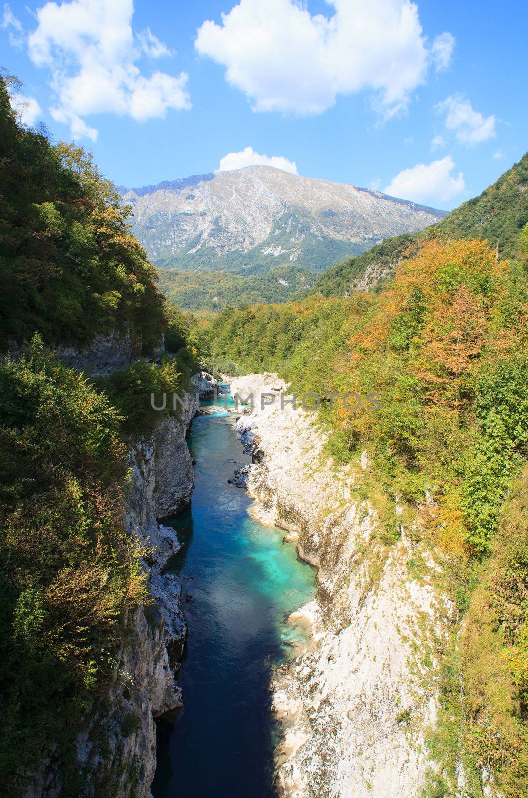 View of Soca river in Slovenia, Europe