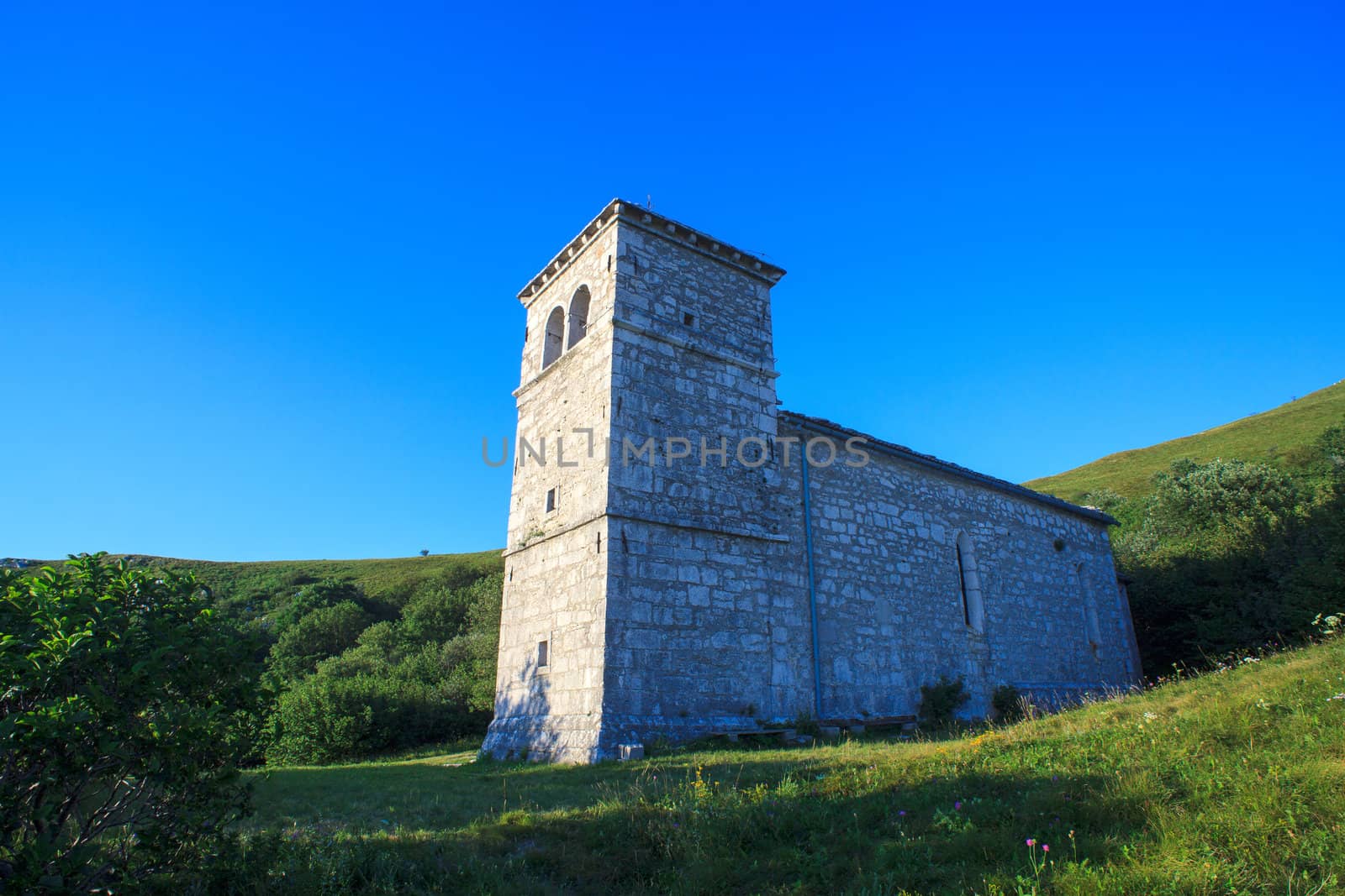 View of St. jerome church in the Nanos mountain - Slovenia