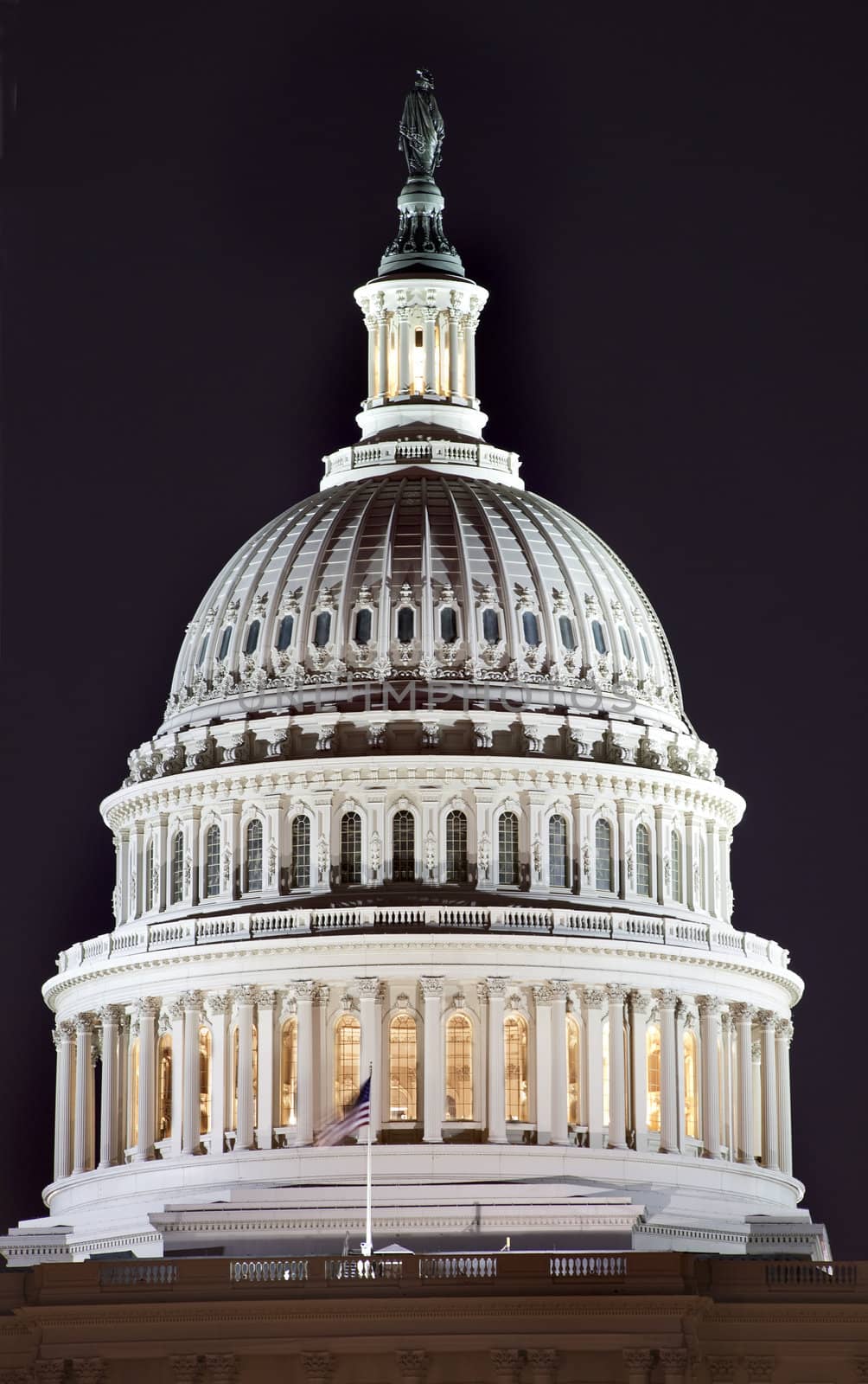 US Capitol Dome Close Up Night Washington DC by bill_perry