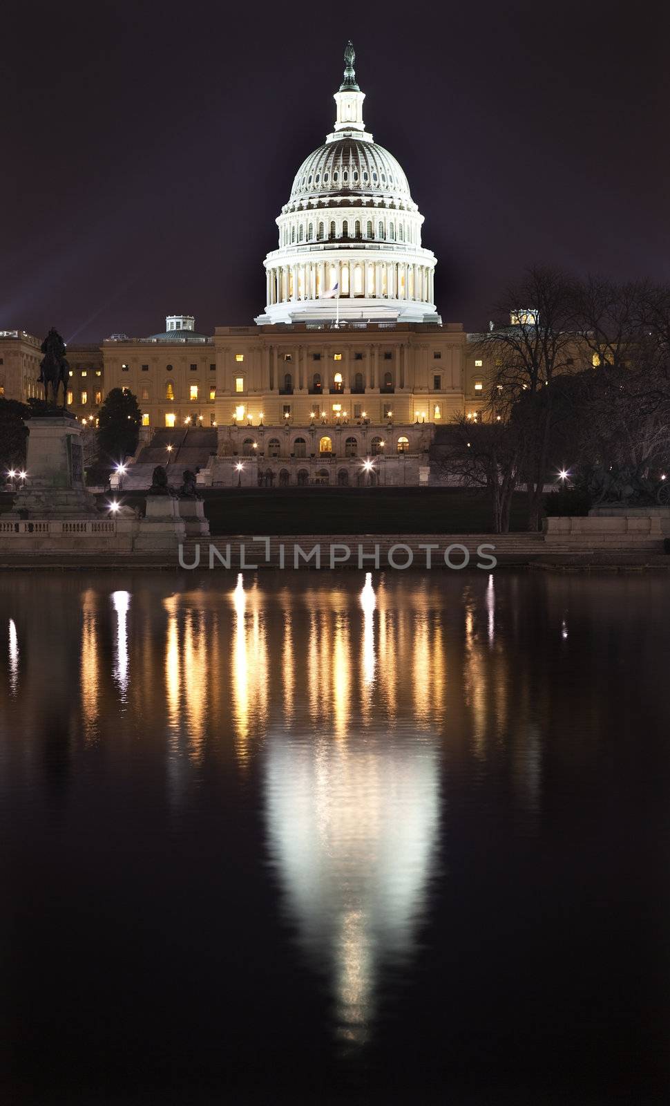 US Capitol Night Washington DC with Reflection by bill_perry