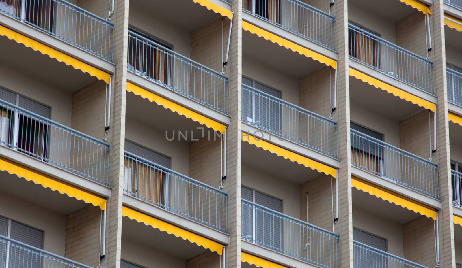 A lot of balcony and windows of Residential Building