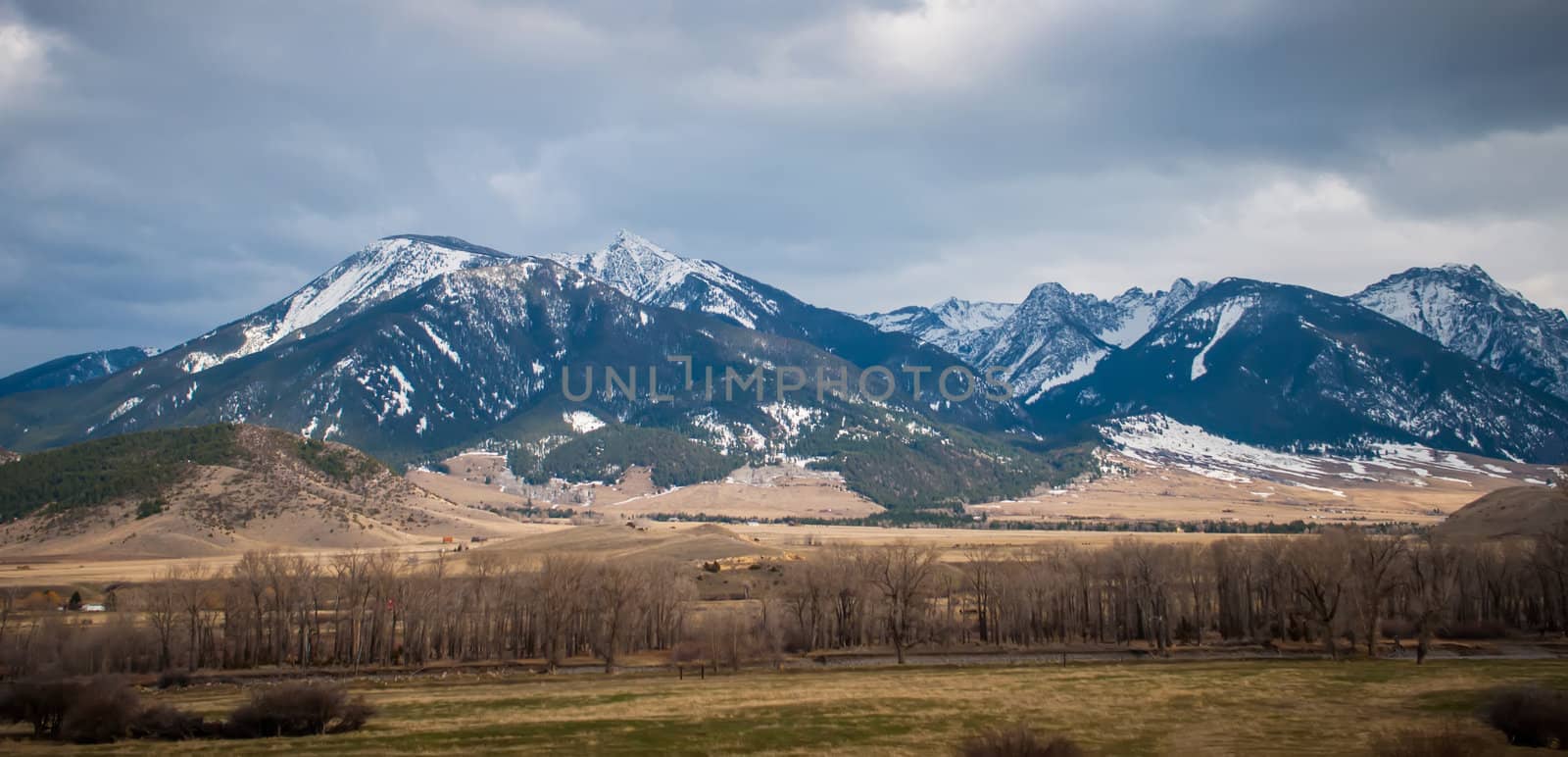 rocky mountains landscapes in montana yellowstone national park