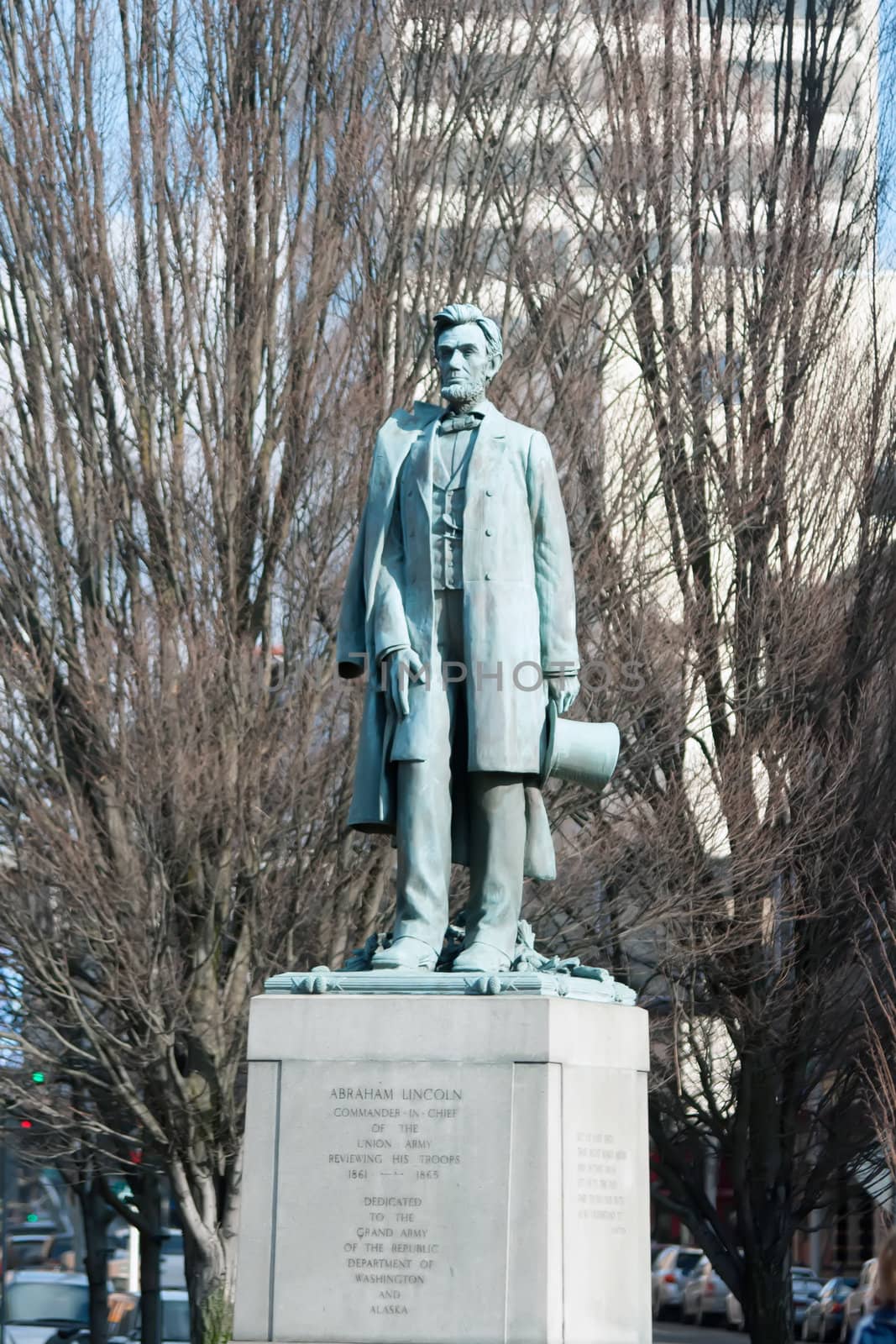 lincoln statue in downtown spokane wa by digidreamgrafix