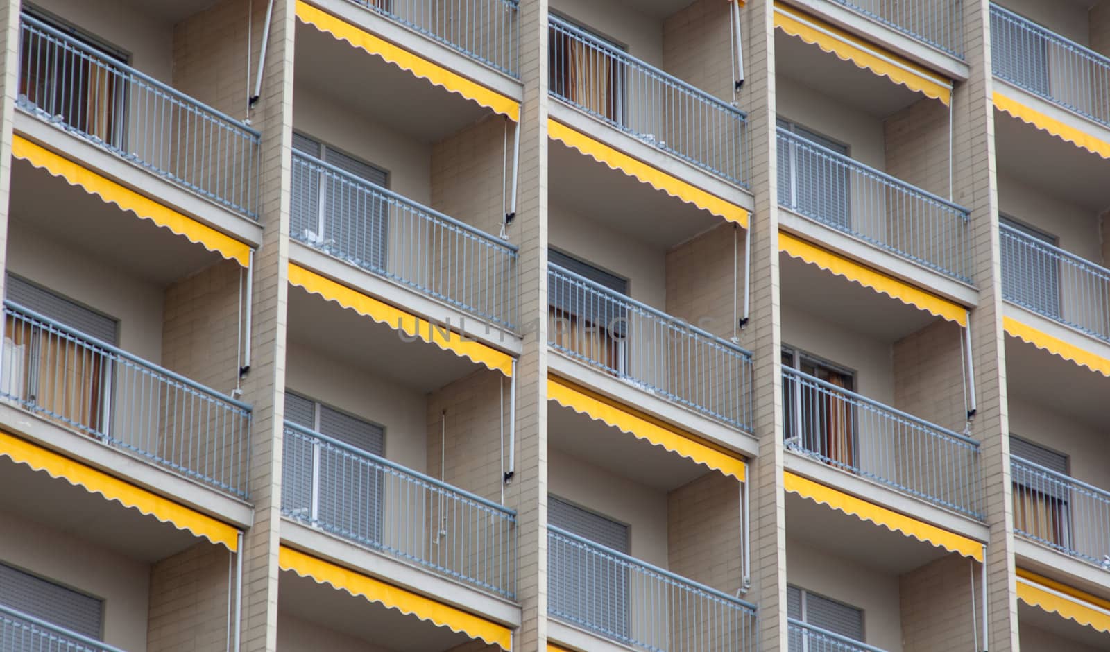 A lot of balcony and windows of Residential Building