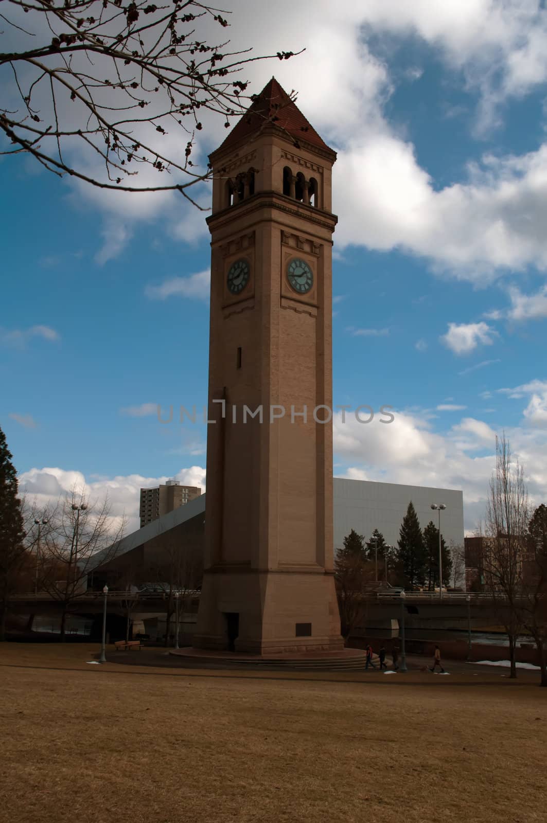 Clock tower in Riverfront Park, site of the 1974 World's Fair, in Spokane, Washington.