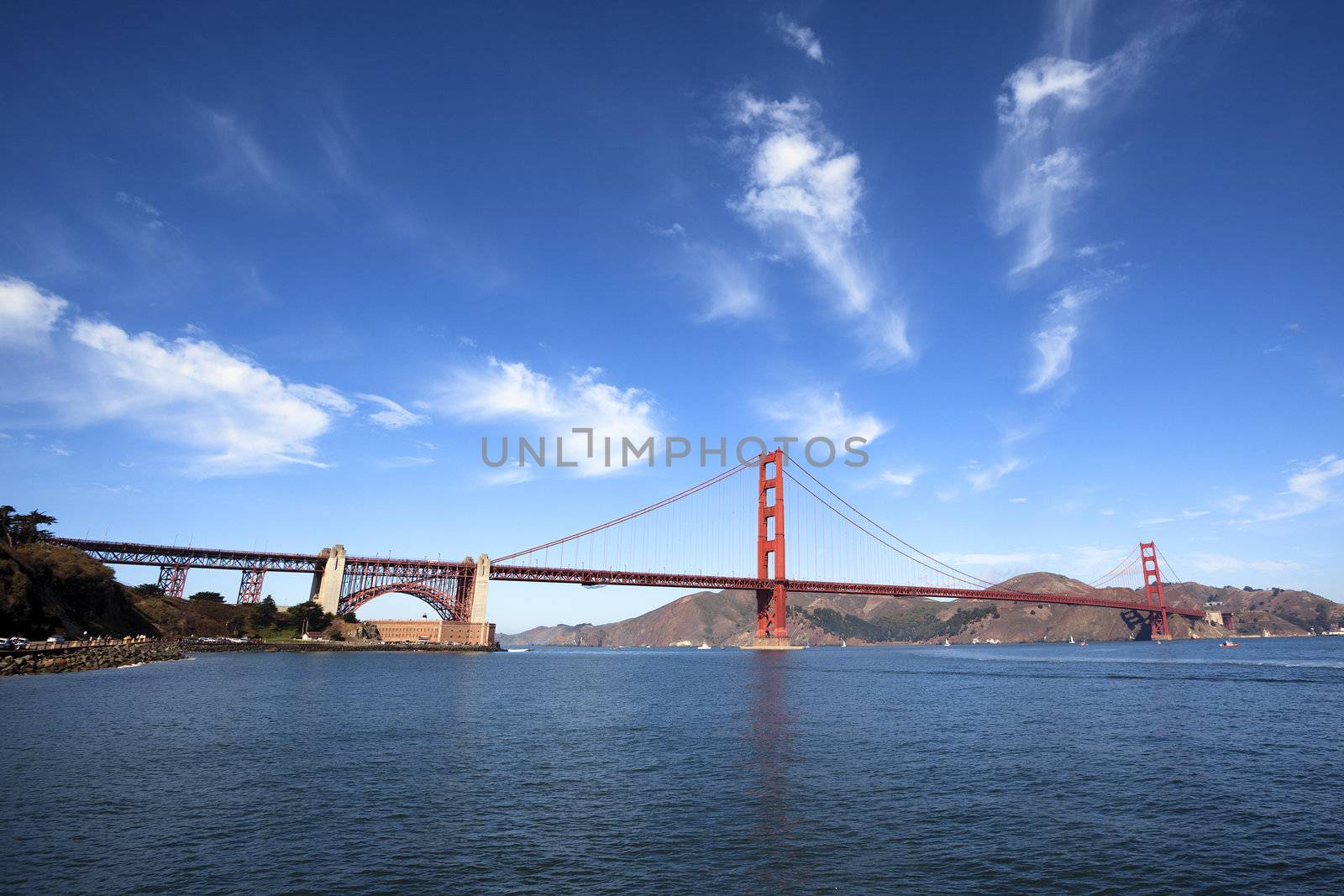famous Golden Gate Bridge in San Francisco, California, USA 