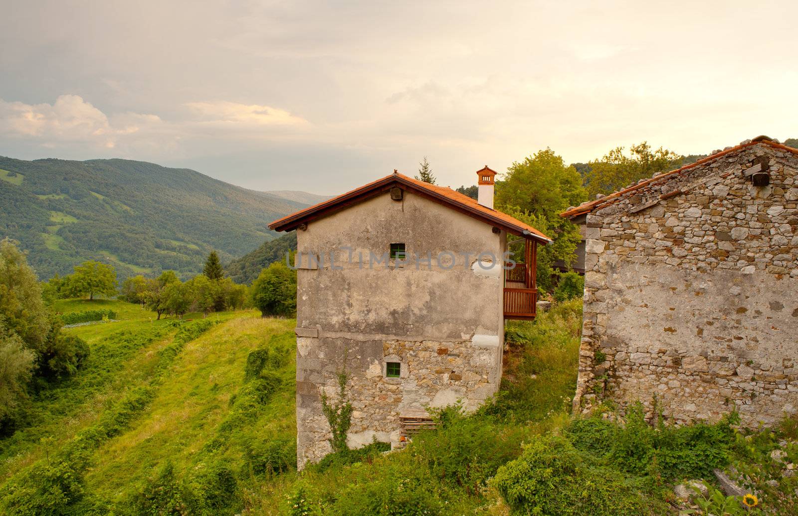 Stone house in the Soca Valley, Slovenia