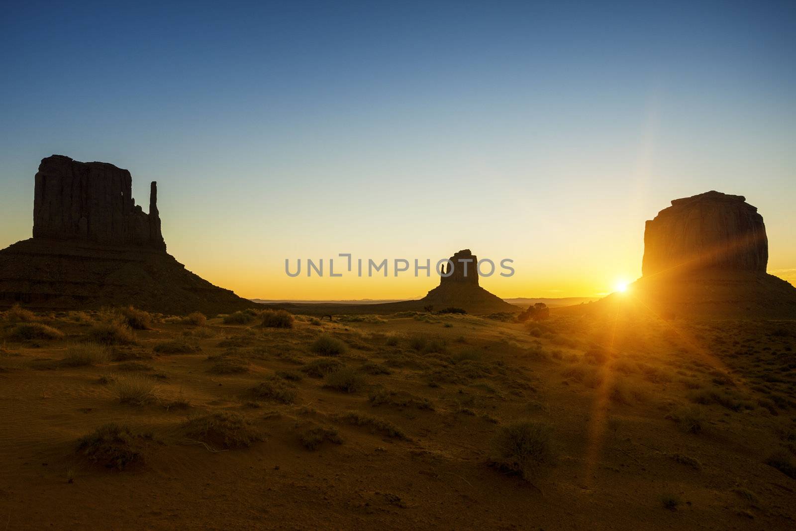 Beautiful sunrise at Monument Valley, USA