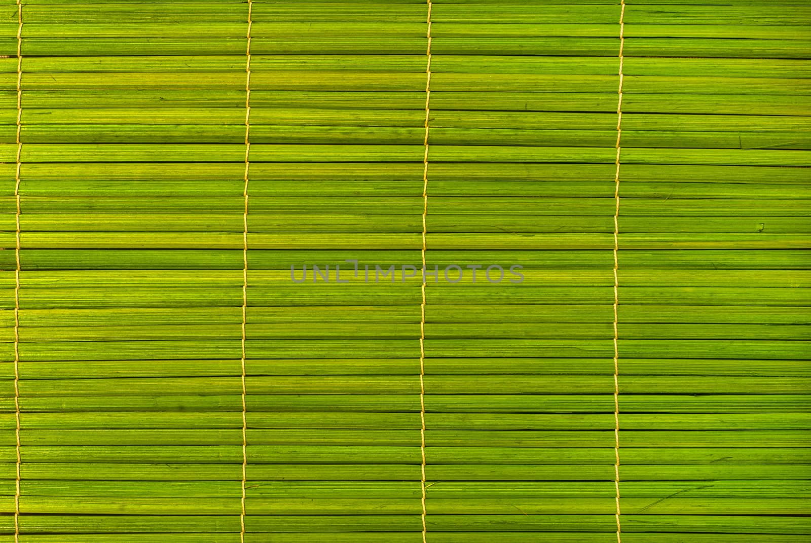 Green reed mat texture closeup as background