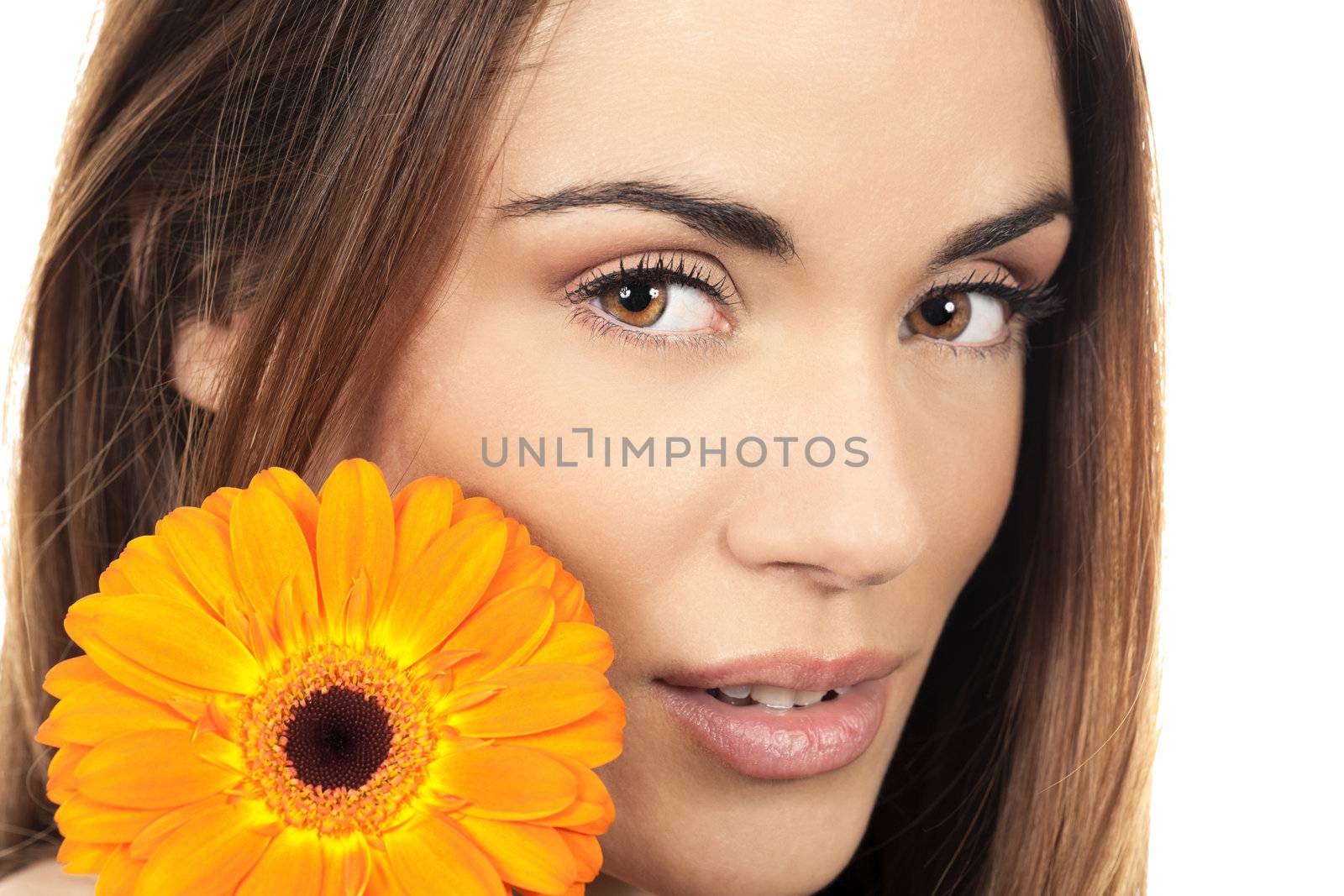 woman portrait with flower  by vwalakte