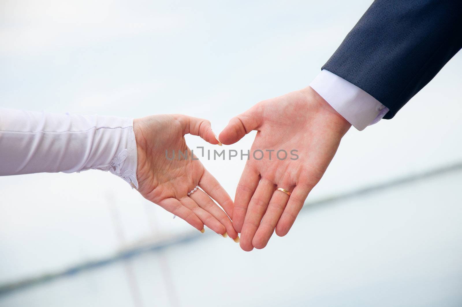 love in heart. Hands made symbol.