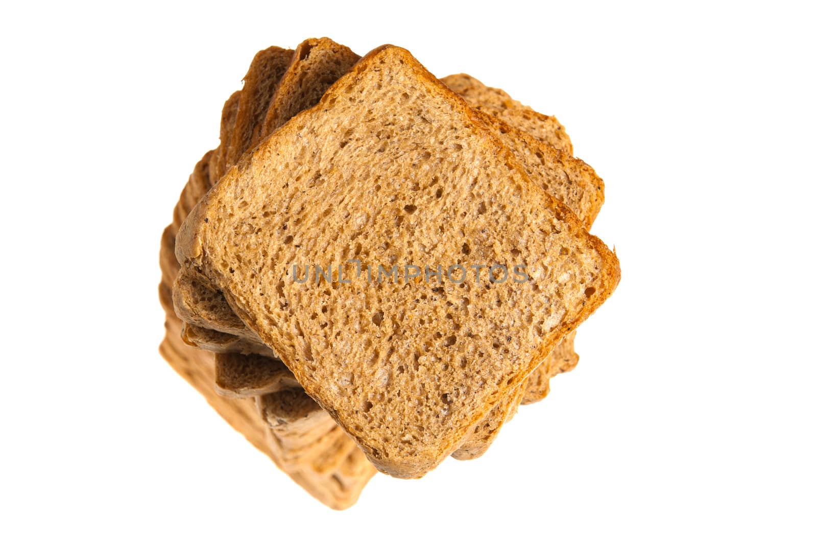 square bread sliced isolated on white
