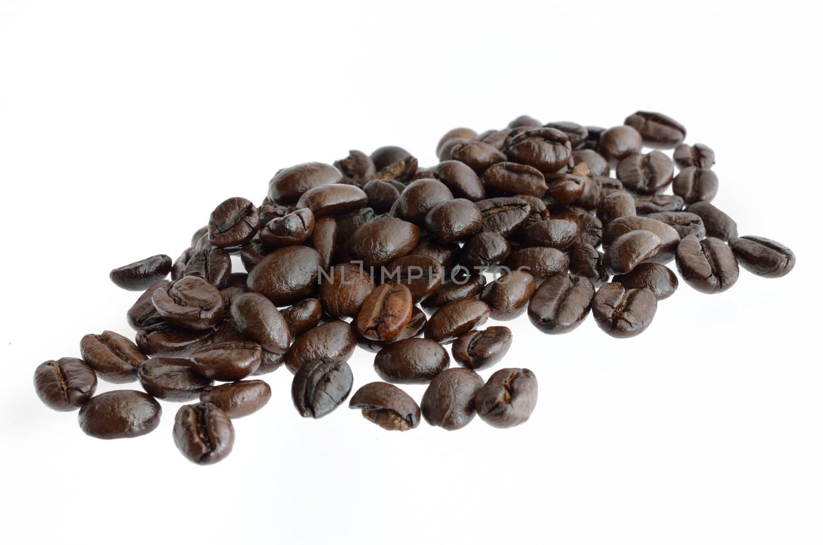Coffee beans isolated on white background