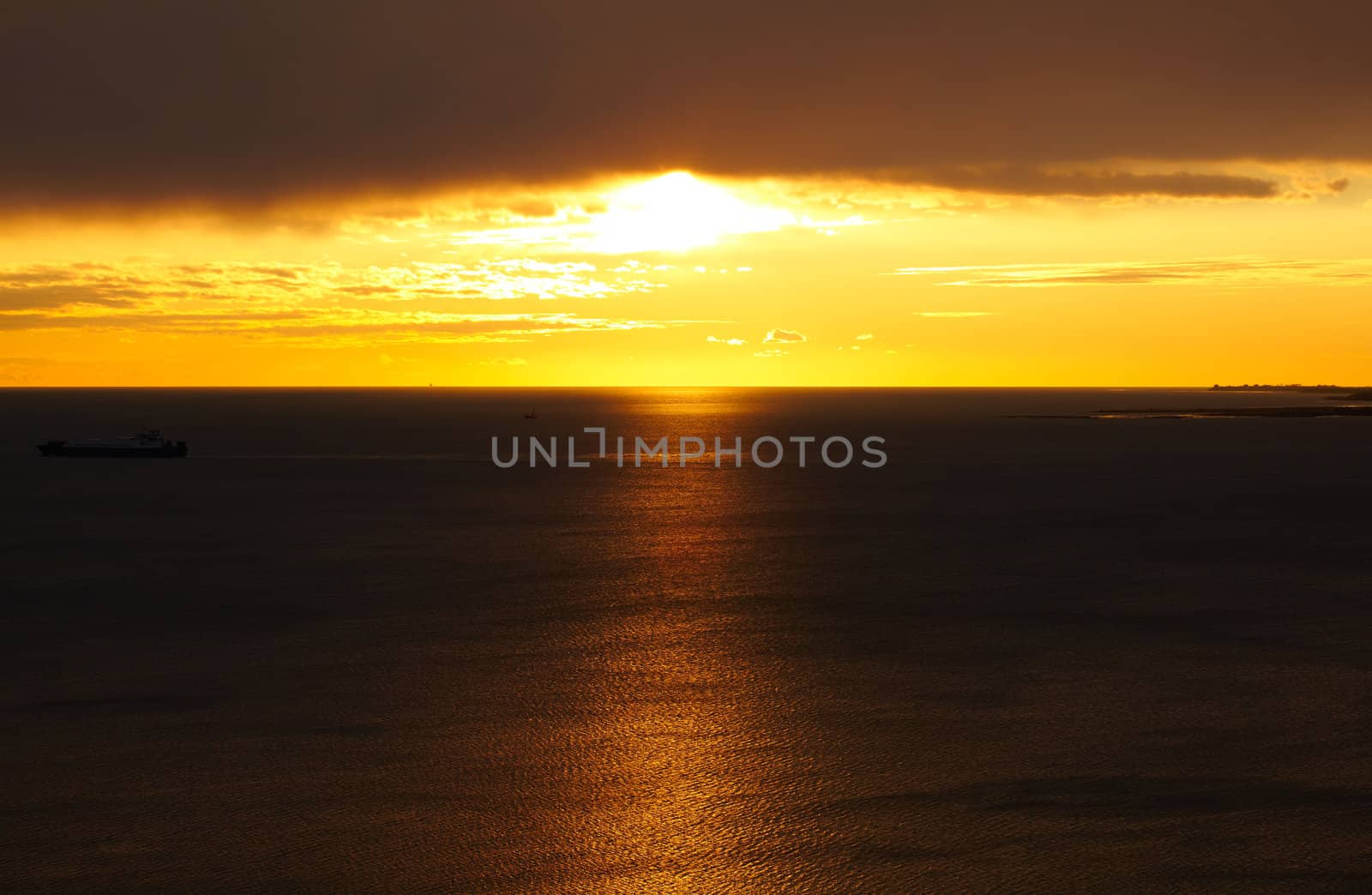 Sunset on the Trieste sea