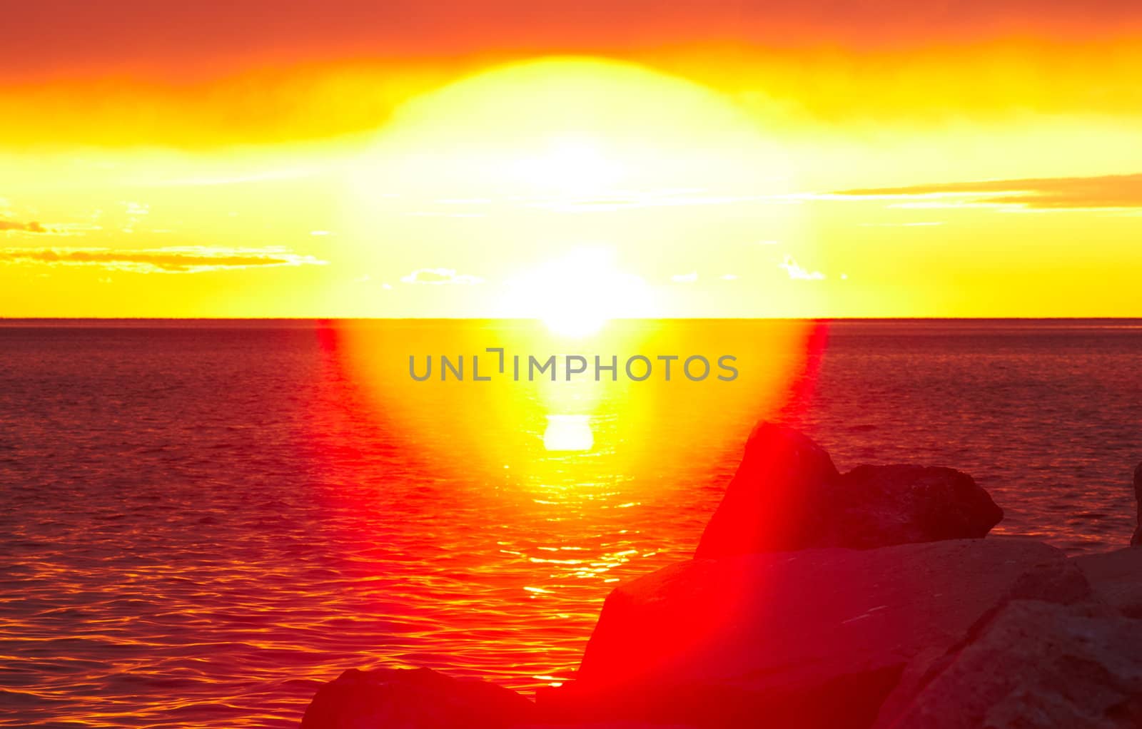 Sunset on the Trieste sea